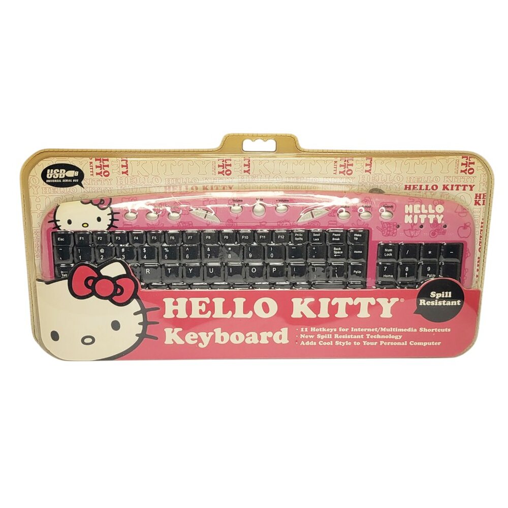 Hello Kitty USB Keyboard Pink and Black